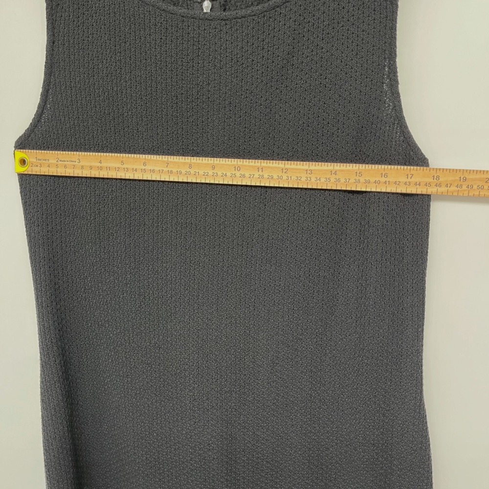 St. John Caviar Dress Women 16 Black Wool Blend Santana Knit Sleeveless Sheath - Picture 9 of 16